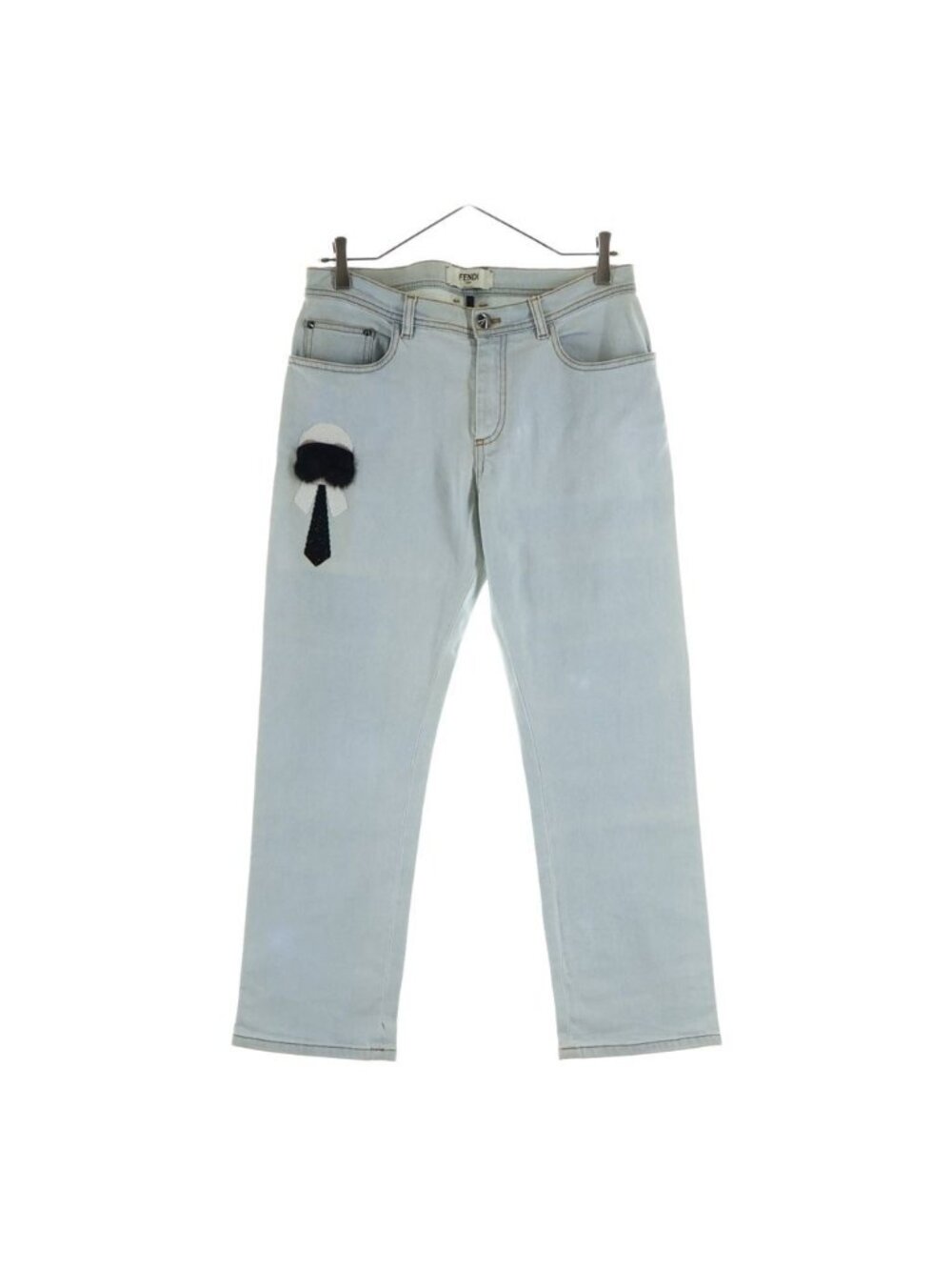Fendi Karlito Denim Pants Sequin Decoration Indigo